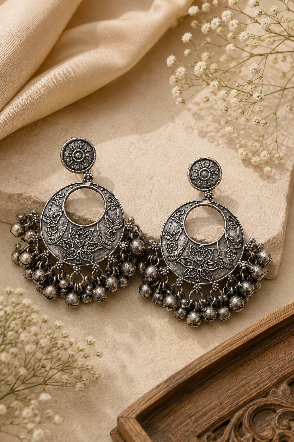 Rajwadi Ghungroo Chandelier Earrings
