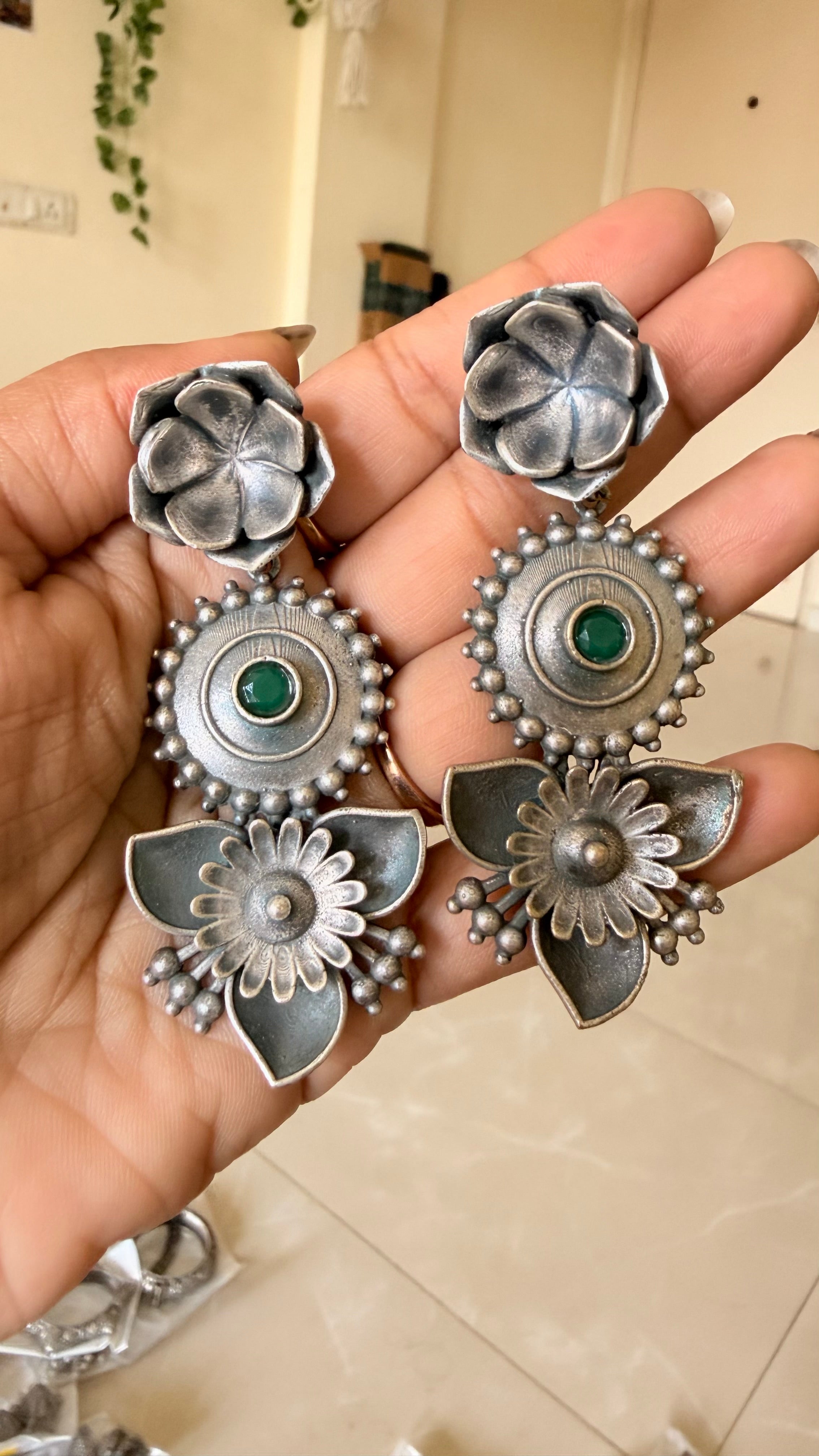 Meher Emerald Cascade Jhumkas