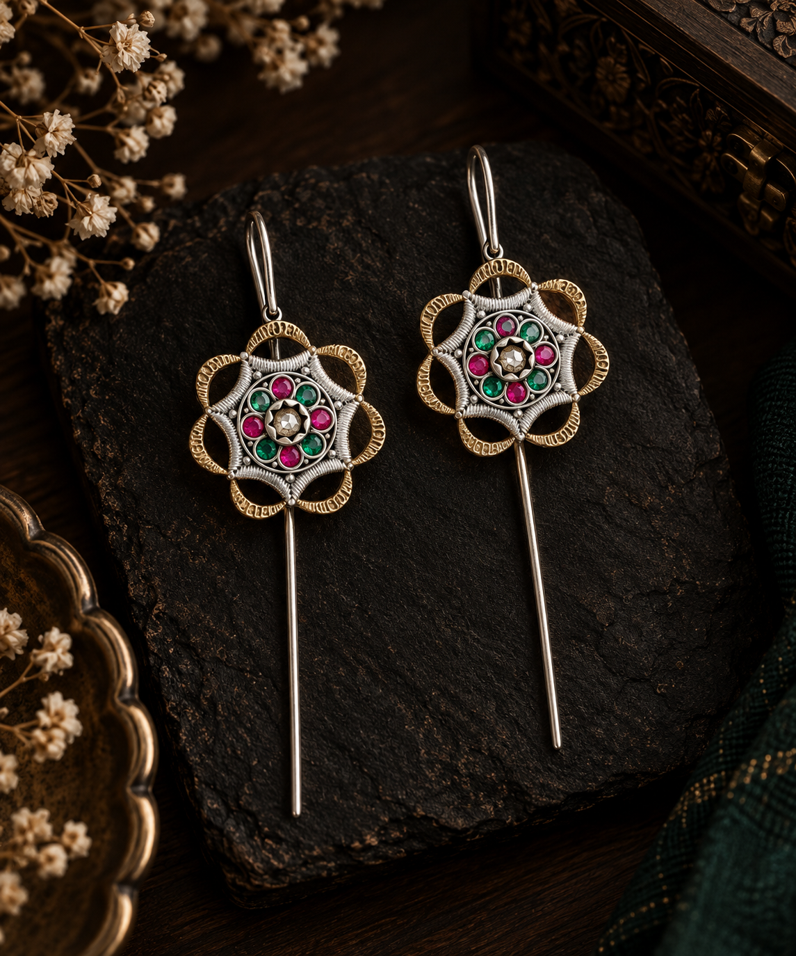 Mandala Bloom Statement Earcuffs