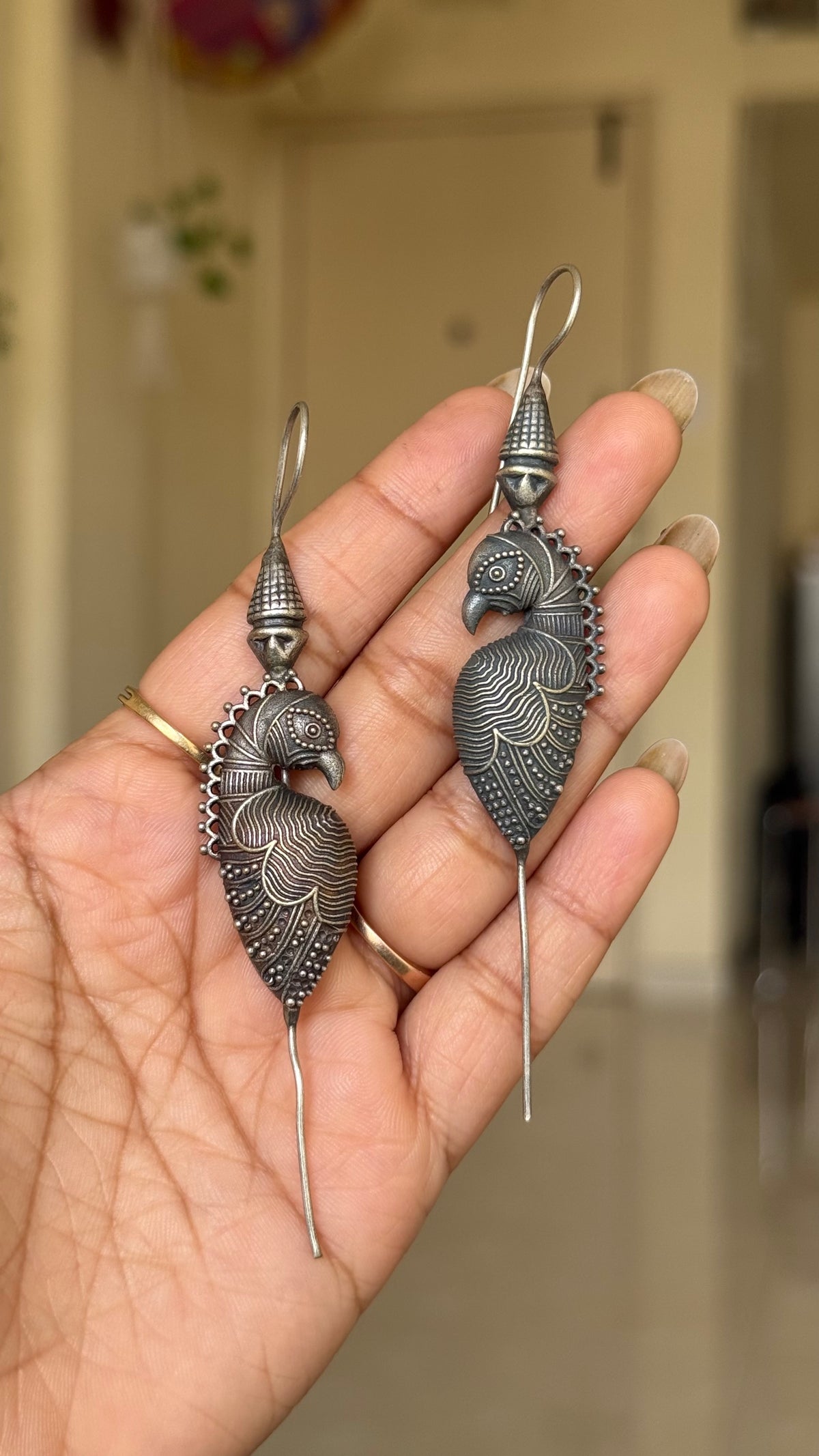 Mayura Parrot Statement Earcuffs
