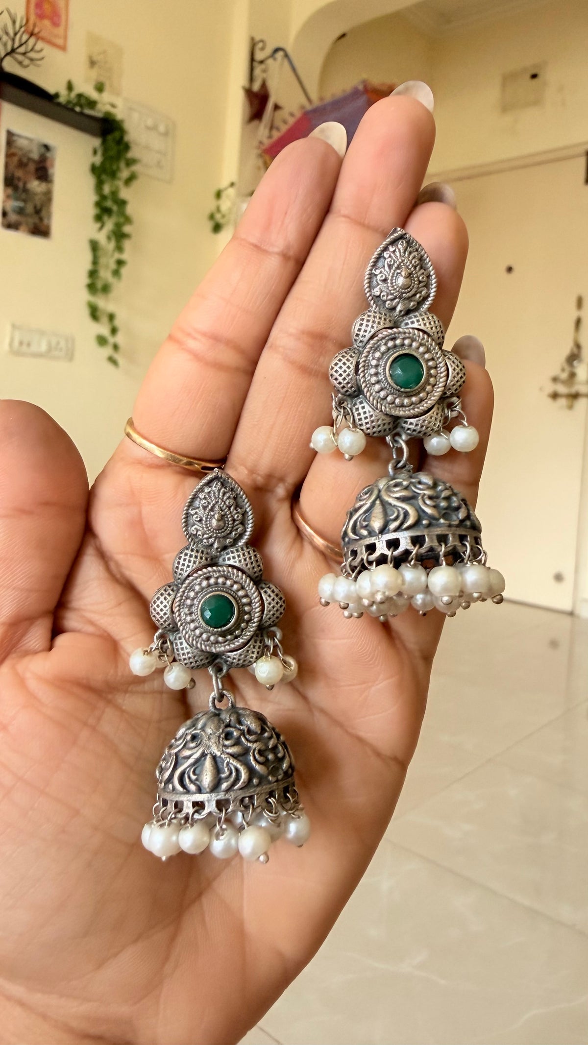Gulnaar Pearl Jhumkas