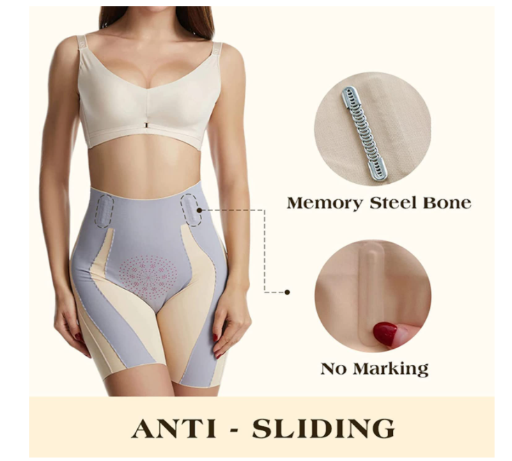 🩷 Seamless Sculpting Shapewear Shorts – High-Waist • Butt Lift • Anti-Slip • Cotton Crotch | Lady Language (Skin)