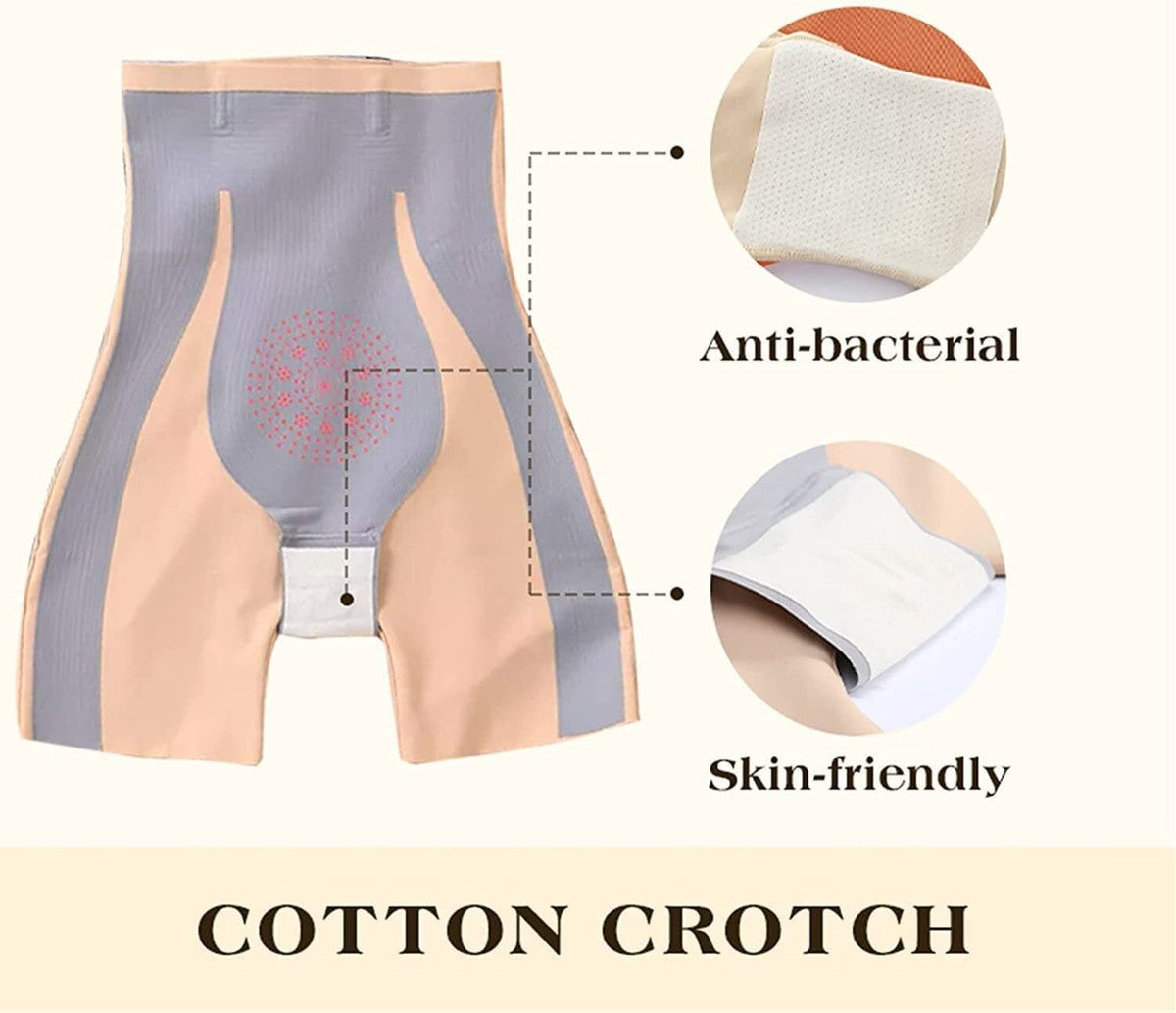 🩷 Seamless Sculpting Shapewear Shorts – High-Waist • Butt Lift • Anti-Slip • Cotton Crotch | Lady Language (Skin)