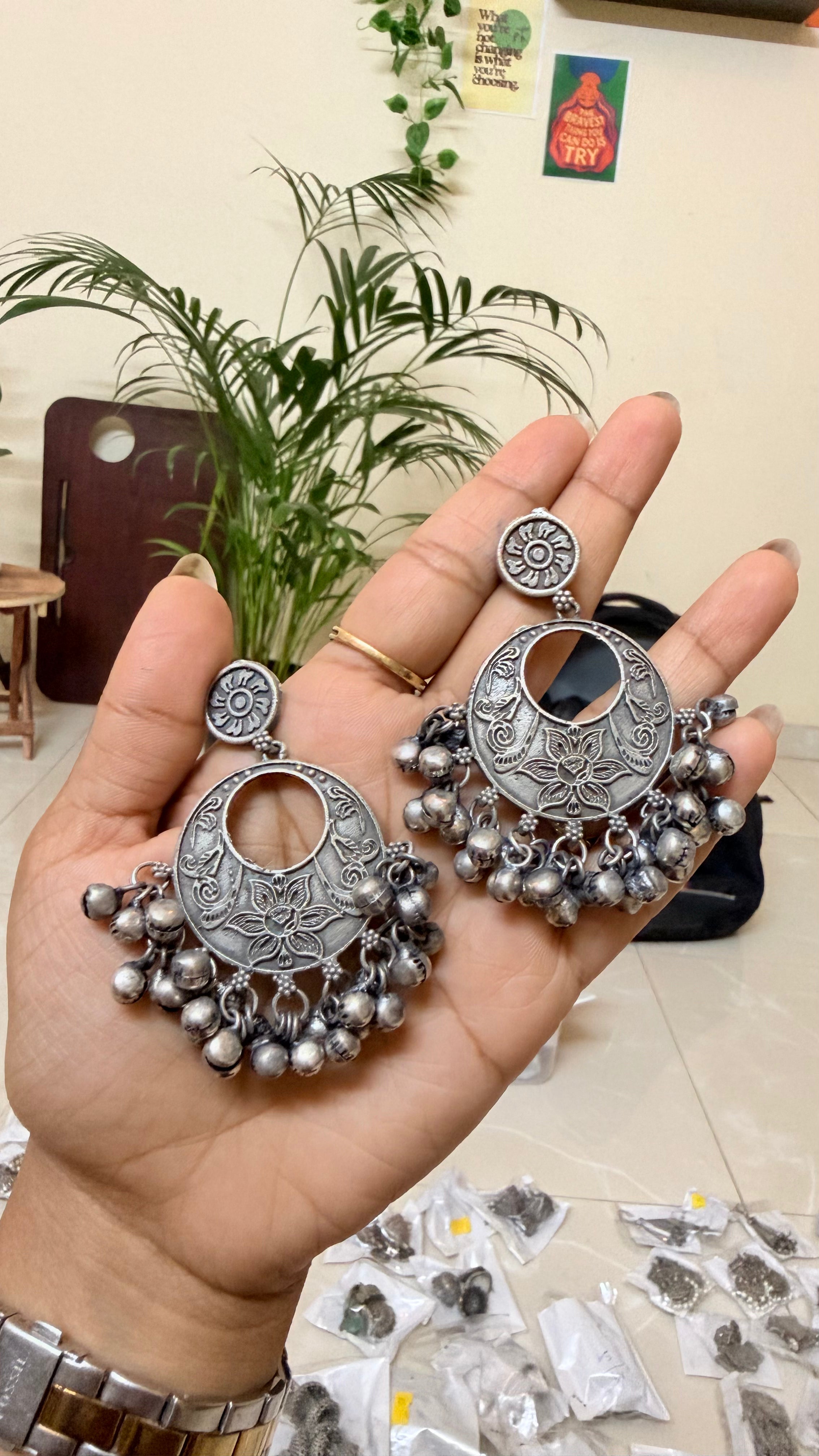 Rajwadi Ghungroo Chandelier Earrings