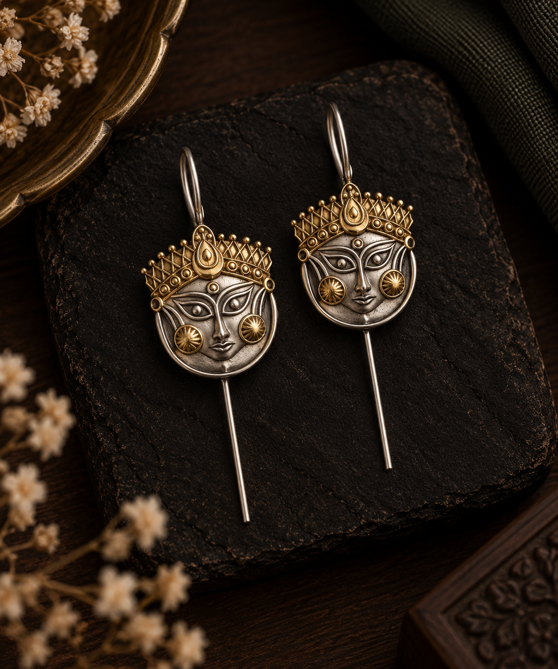 Durgamata Dual-Tone Face Earcuffs