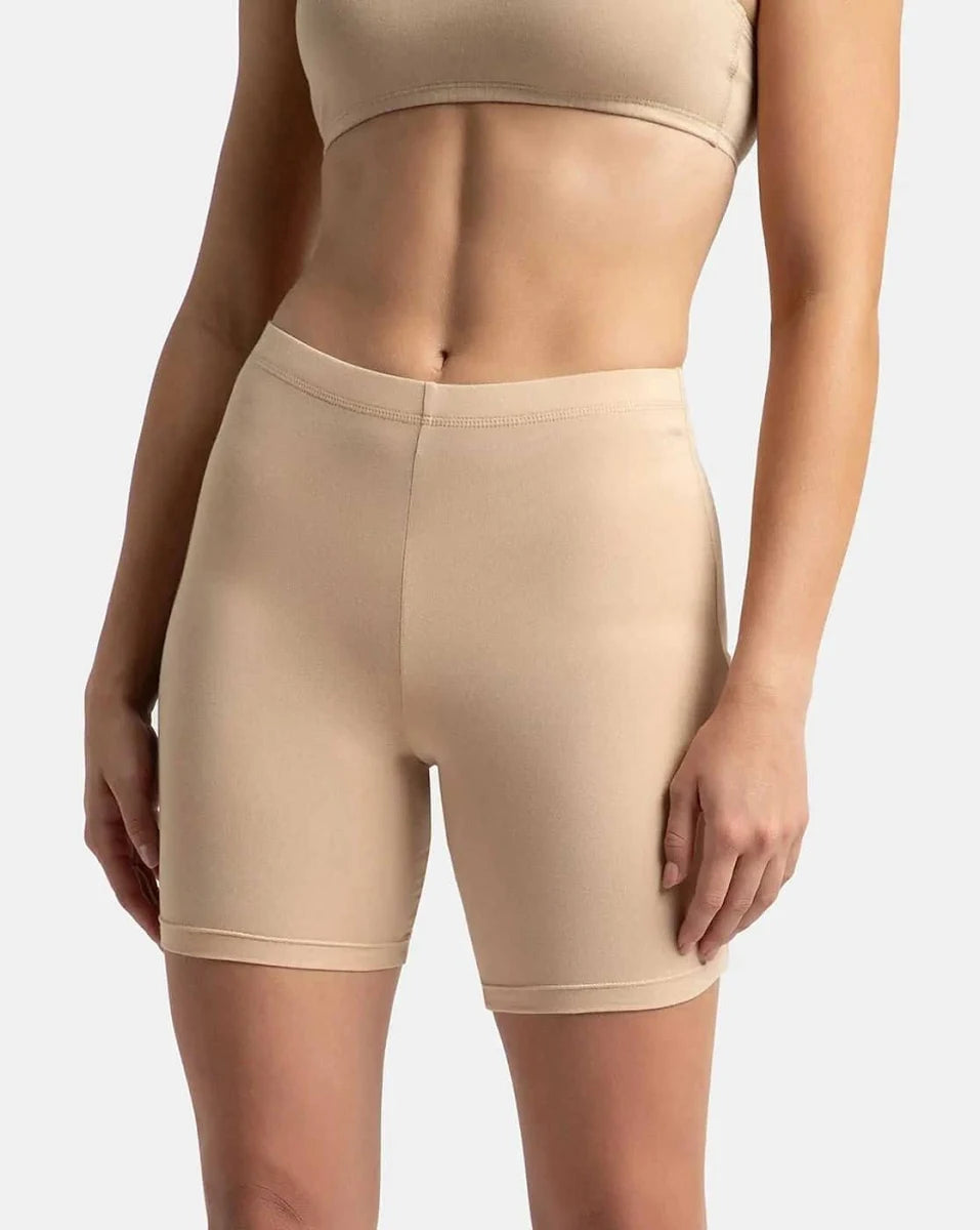 Jockey 1529 Women's High Coverage Cycling shorts -Super Combed Cotton Elastane Stretch Mid Waist Shorties with Concealed Waistband