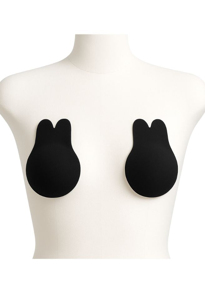 Invisible Rabbit Ear Push-Up Bra | Black (1 Pair)
