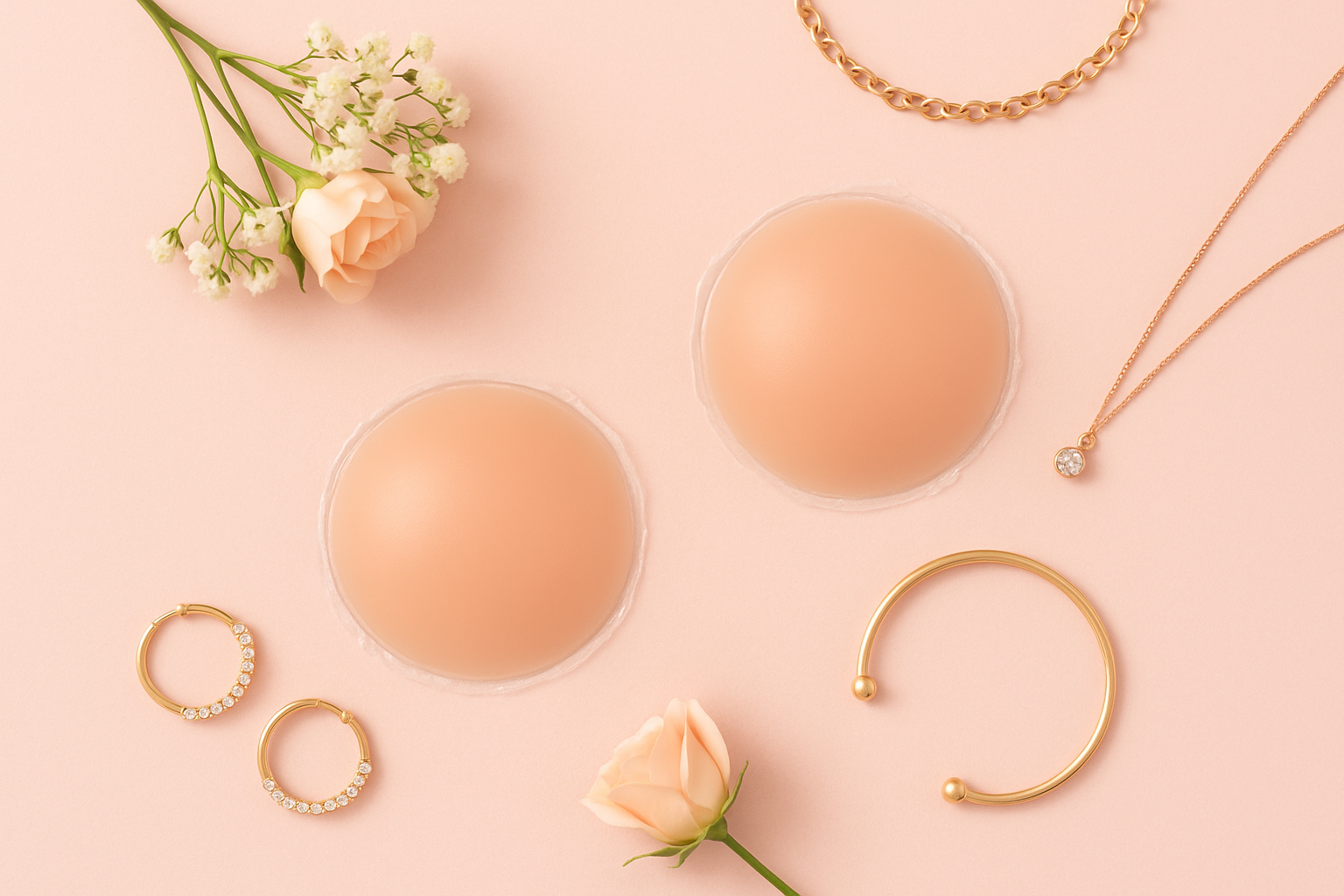 Nipple pads flat lay