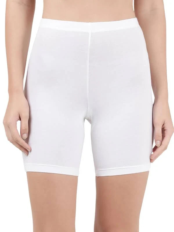 Jockey 1529 Women's High Coverage Cycling shorts -Super Combed Cotton Elastane Stretch Mid Waist Shorties with Concealed Waistband