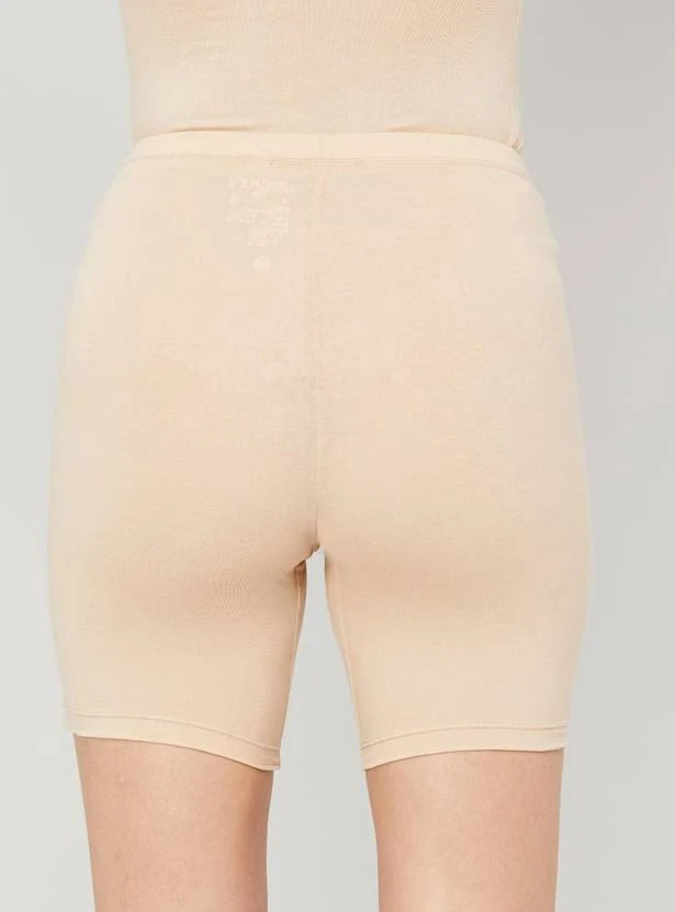 Jockey 1529 Women's High Coverage Cycling shorts -Super Combed Cotton Elastane Stretch Mid Waist Shorties with Concealed Waistband